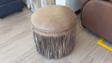 Outlet - Round Ottoman with Fringe