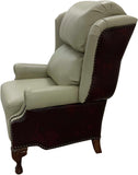 Bustleback - Wing Chair w/Pushback Recliner - Fendi Alabaster