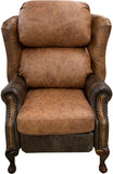 Bustleback - Wing Chair w/Pushback Recliner - Palio Whiskey