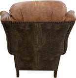 Bustleback - Wing Chair w/Pushback Recliner - Palio Whiskey
