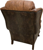 Bustleback - Wing Chair w/Pushback Recliner - Palio Whiskey