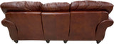 Grande - Sofa with Power RA & LA Pushback Recliners - Armani Red Brown