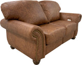 Grande - Loveseat with 2 Power Pushback Recliners - Palio Whiskey