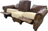 Kennedy Studio - Sofa with RA & LA Pushback Recliners - Giovanni Lt. Brown
