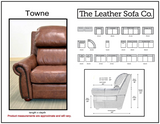 Towne - Sofa 3-Seat - Fendi Cobalt